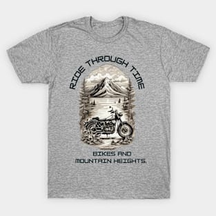 Ride through Time: Vintage Bikes and Mountain Heights. T-Shirt